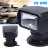 100W Marine Boat Spotlight Searchlight,360 Rotate Remote Control Marine Halogen Spotlight for Boat Truck Car,Waterproof SearchLights Bulb Flux 2500LM DC 12V (Black) view 3
