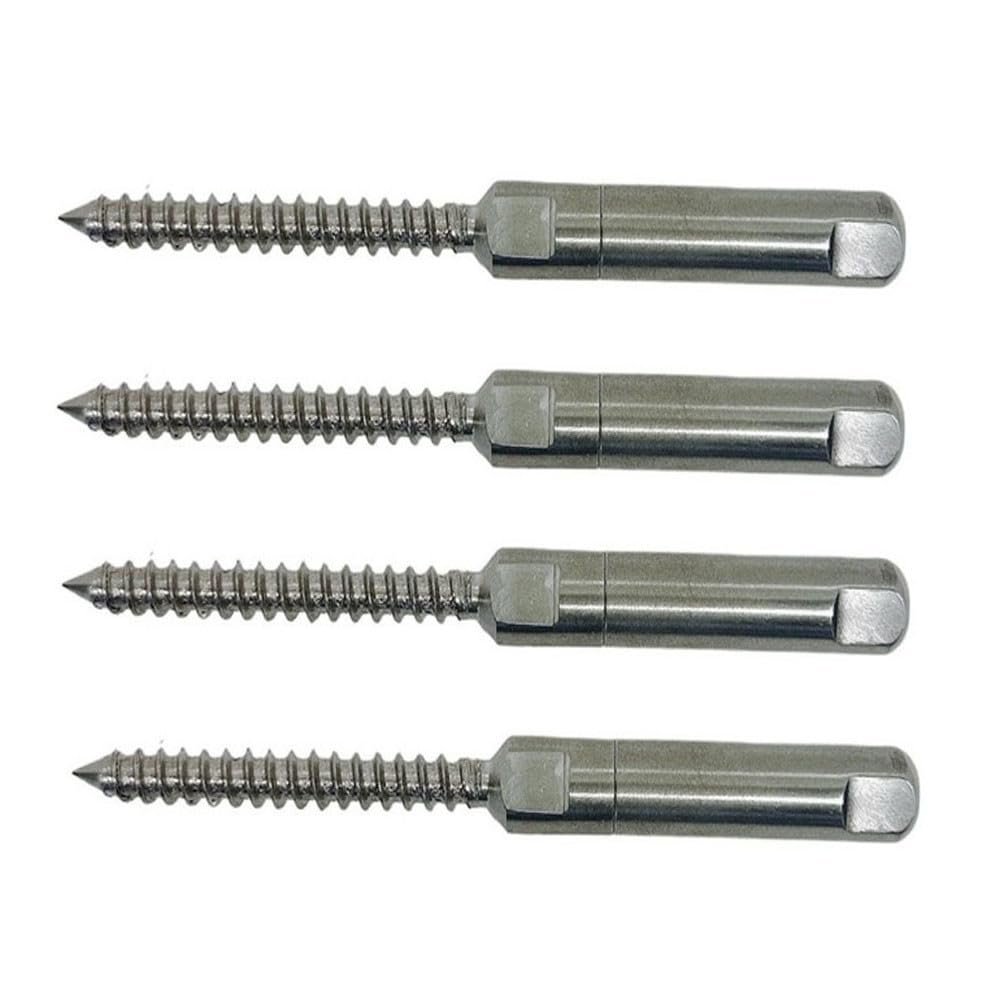 4Pc Marine Boat Stainless Steel 1/8" Push & Go Swageless Lag for 1/8" Cable Rail