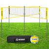 Patiassy 16FT 4 Square Volleyball Game Set with Adjustable Height, 4-Way Volleyball Badminton Net Outdoor for Backyard, Lawn and Beach with Portable Carry Bag view 1