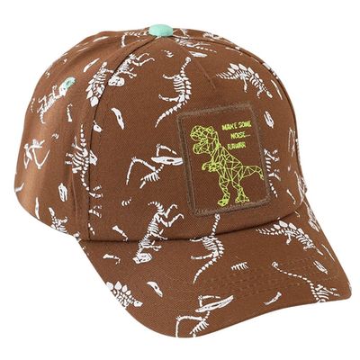 JOONOR Cute Embroidery Dinosaur Baseball Cap Toddler Kids Hip-hop Hats Adjustable Trucker hat for Boys Girls Age 2-8,Coffee