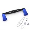 Mr. Z 102mm Power Fishing Reel Handle Grip Carbon Fiber Baitcasting Reel Rocker Crank Accessory. (Metal Blue, Left-Handed) view 1