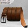 KEMISANT Men Belt 2Pack  Genuine Leather Belt for Men Dress Casual Golf Jeans 1 3/8" (Black/Deep Brown,38"-40" Waist Adjustable) view 3