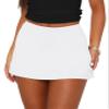 BZB Women's Mini Skorts Sexy Basic High Waist Split Hem Stretch Fitted Pencil Bodycon Skirts White view 1