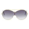 mincl Oversized Pilot Sunglasses Women Fashion Big Frame One Piece Sun Glasses Mask Goggle Trendy Metal Frame Oval Shades (gold gray) view 1