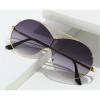 mincl Oversized Pilot Sunglasses Women Fashion Big Frame One Piece Sun Glasses Mask Goggle Trendy Metal Frame Oval Shades (gold gray) view 2