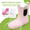 Hehainom Toddler Kids Rain Boots for Girls Boys Pink Rain Shoes Size 13 view 4