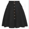 Black A Line Skirt Pleated Midi Skirt Vintage High Waisted Skirt Summer Skirts for Women 2024 Trendy M view 1