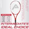 AMA SPORT Fast Speed Adult Tennis Racket - Pre-Strung Light Balance 27 inch Tennis Racquet for Women and Men Grip Size 2-4 1/4" (Red) view 2