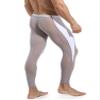 Alvivi Men's Sheer Mesh See Through Compression Pants Thermal Underwear Tights Workout Running Yoga Leggings Grey Medium view 3