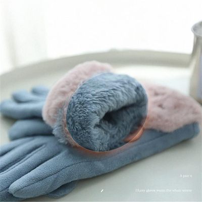 BKEKM Winter Gloves Plus Velvet Cycling Gloves Thickened Thermal Glove Leather Mittens Gloves Touch Screen Outdoor Warm Gloves