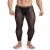 Alvivi Men's Sheer Mesh See Through Compression Pants Thermal Underwear Tights Workout Running Yoga Leggings Black Small view 1