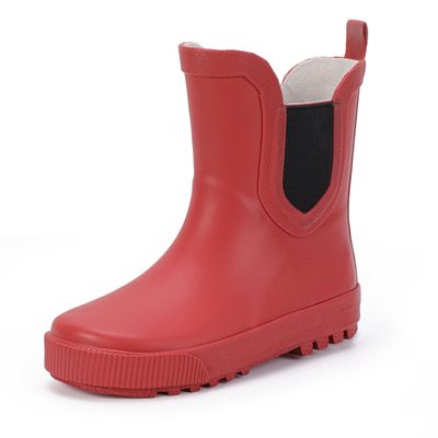 Hehainom Kids Rain Boots for Girls Waterproof Fashion Chelsea Toddler Boys Rain Boots(Red 4 M US Big Kid)