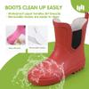 Hehainom Kids Rain Boots for Girls Waterproof Fashion Chelsea Toddler Boys Rain Boots(Red 4 M US Big Kid) view 4