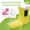 Hehainom Toddler Kids Rain Boots for Girls Boys Yellow Rain Shoes Size 13 view 4