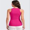 CRZ YOGA High Crewneck Racerback Tank Tops for Womens Stretchy Fitted Workout Casual Sleeveless Tight Shirts Granita Pink X-Small view 2