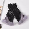 BKEKM Thermal Glove Leather Cycling Gloves Sheepskin Winter Gloves Touch Screen Mittens Gloves for Women Outdoor Warm Gloves view 3