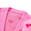 Mommy and Me Valentines Day Open Front Sweater Crewneck Long Sleeve Love Heart Cardigan Outerwear Coats (Girls, Pink, 10-11 Years) view 2