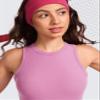 CRZ YOGA High Crewneck Racerback Tank Tops for Womens Stretchy Fitted Workout Casual Sleeveless Tight Shirts Velvet Dust XX-Small view 4