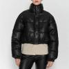 Women's Oversized Cropped Puffer Jacket Trendy Quilted Bomber Jacket Short Winter Stand Collar Zip Up Warm Down Coats view 2