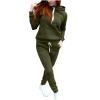 Lastesso Sweat Sets for Women 2 Piece Lounge Set Women Loose Fit Drawstring Hoodies with Pockets Jogger Pants Gym Yoga Tracksuits Sweatsuits Outfits Women's Loungewear Army Green S view 1