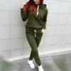 Lastesso Sweat Sets for Women 2 Piece Lounge Set Women Loose Fit Drawstring Hoodies with Pockets Jogger Pants Gym Yoga Tracksuits Sweatsuits Outfits Women's Loungewear Army Green S view 2