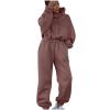 Lastesso Plus Size Loungewear Plus Size Loungewear Womens Casual Size Long Sleeve Sweatshirts Baggy Long Sweatpants Jogger Sets 2 Piece Outfits Lounge Sets Brown L view 1