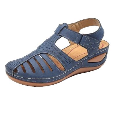 Women's Closed Toe Sandals, Comfortable Bohemia Vintage Casual Orthopedic Shoes, Soft Hollow Wedges Shoes for Shopping Beach Party