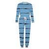 Lastesso Womens Matching Sweatsuit Set Track Suits for Women Set Stylish Stripes Sweatsuit Sets 2 Piece Loose Crewneck Long Sleeve Tops with Baggy Pants Pink 2 Piece Set for Women Blue 3X view 3