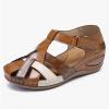 Womens Summer Sandals Casual Bohemia Gladiator Closed Toe Wedge Shoes Comfort Ankle Strap Slip On Platform Sandals view 3