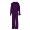 Lastesso Sweater Lounge Sets for Women Womens Knit Loungewear Set 2 Piece Ribbed Knit Loose Fit Lounge Wear Soft Hoodies Baggy Wid Leg Trousers Cozy Pajama Black 2 Piece Set for Women Purple L view 3