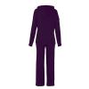 Lastesso Sweater Lounge Sets for Women Womens Knit Loungewear Set 2 Piece Ribbed Knit Loose Fit Lounge Wear Soft Hoodies Baggy Wid Leg Trousers Cozy Pajama Black 2 Piece Set for Women Purple L view 4