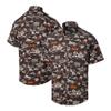 Reyn Spooner Men's Brown Cleveland Browns Throwback Kekai-Print Button-Up Shirt view 1