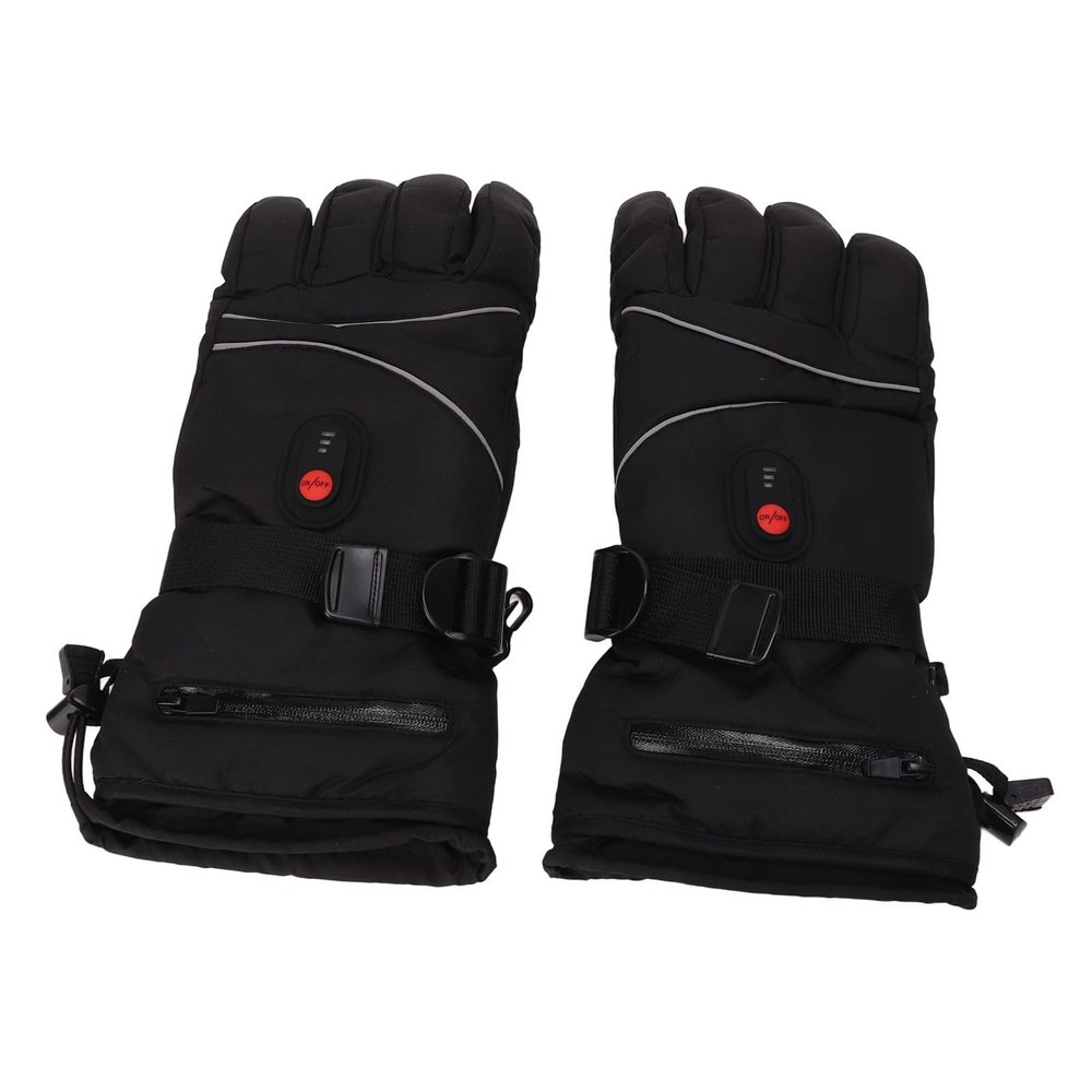 XHTLLO Heated Gloves, PU Padded Lining Touch Sensitive Waterproof Warming Gloves, Windproof Breathable Wearable Electric Heated Gloves, for Hiking
