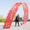 CMYUN Dragon Poi Silk Ribbon Dancer with Dragon Phoenix Pattern, Washable Gymnastics Dragon Poi Kite Streamers with Head, Adult Seniors Exercise Twirler (Color : Red, Size : Length - 10m/33ft) view 2