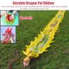 CMYUN Dragon Poi Silk Ribbon Dancer with Dragon Phoenix Pattern, Washable Gymnastics Dragon Poi Kite Streamers with Head, Adult Seniors Exercise Twirler (Color : Red, Size : Length - 10m/33ft) view 3