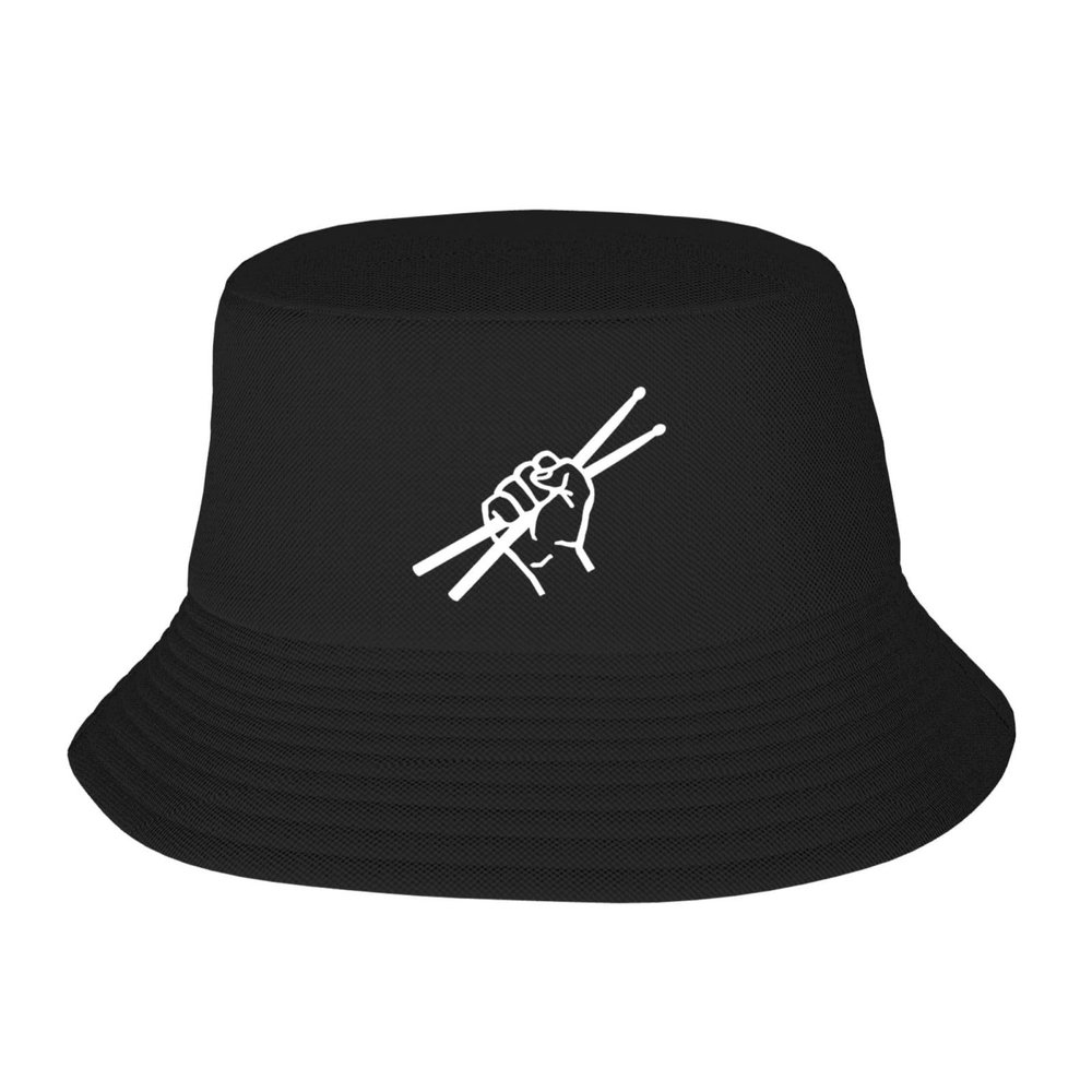 ADOSIA Drumsticks Drummer Bucket Hat Unisex Folding Fisherman Hat Black