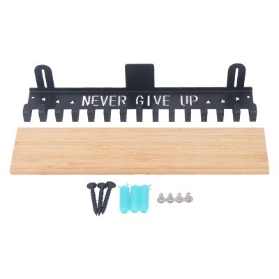 Yosoo Health Gear Award Display Shelf Medal Hanger Display, Medallero Iron Shelf, Medal Hanger With 15 Hooks, Wall Mounted Ribbon Medals Holder For Gymnastics Soccer Running Race Awards 16In Length