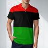 Pan African Flag Men's Golf Polo-Shirt Casual Short Sleeve T-Shirt Button Down Slim Fit Tee Tops 2XL view 2