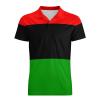 Pan African Flag Men's Golf Polo-Shirt Casual Short Sleeve T-Shirt Button Down Slim Fit Tee Tops 2XL view 4