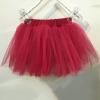 Girls Flower Tulle Skirt Princess Ballet Dance Dress Tutu Skirt Outwear for Baby Kids (Red, 18-24 Months) view 3