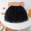 Little Girls Layered Tutu Skirt Elastic High Waist A-Line Swing Tulle Skirt Outfits Party Skirt (Black, 5-6 Years) view 2