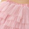 Little Girls Layered Tutu Skirt Elastic High Waist A-Line Swing Tulle Skirt Outfits Party Skirt (Black, 5-6 Years) view 3
