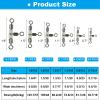 PATIKIL 3 Way Swivel 1.3x0.7 Inch, 30 Pack Cross Line T Turn Rolling Terminal Tackle with Luminous Beads for Catfish Surf Rig, Black view 2