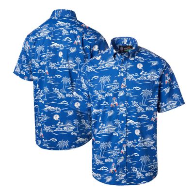 Reyn Spooner Men's Royal New England Patriots Throwback Kekai-Print Button-Up Shirt