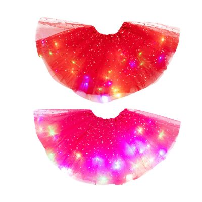 2PC Tutu for Girls Purple Light up Ballet Tutu Skirt for Toddler Girl Princess Tutu Skirt for Christmas (H, 2-8 Years)