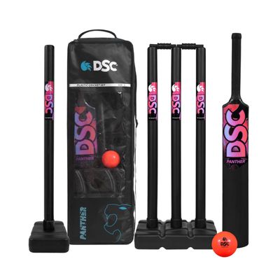 DSC Panther Plastic Cricket Set - Ideal for Tennis and Gully/Turf Cricket Bat, Size - 6