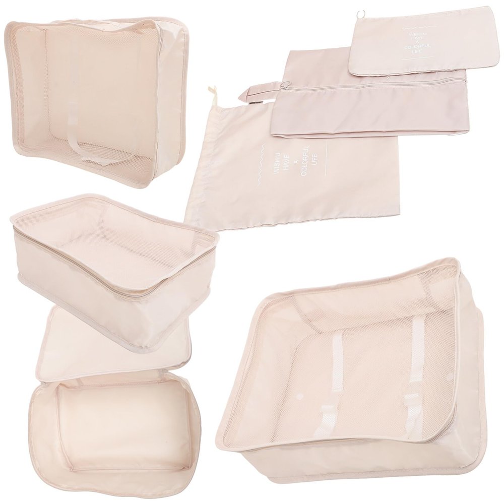 7pcs Travel Packing Cubes Lightweight Luggage Organizers for Clothes Shoes and Toiletries Versatile Travel Accessories for Efficient Packing and Wrinkle Prevention