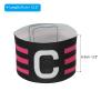 PATIKIL 12.2x2.5 Soccer Captain C Armband, Nylon Unisex Elastic Arm Badge Adjustable for Youth Adult Team Training, Black view 2
