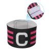 PATIKIL 12.2x2.5 Soccer Captain C Armband, Nylon Unisex Elastic Arm Badge Adjustable for Youth Adult Team Training, Black view 3