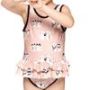 Julysand Girls One-Piece Swimsuit Dress Pink Coasy Cat Kitty Swimwear Ruffle Bow Bathing Suits for Toddler Girls wlt18G007-2y view 4